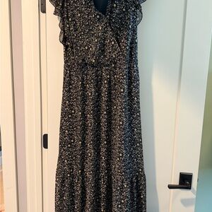 Floral Black Maxi Dress size XL